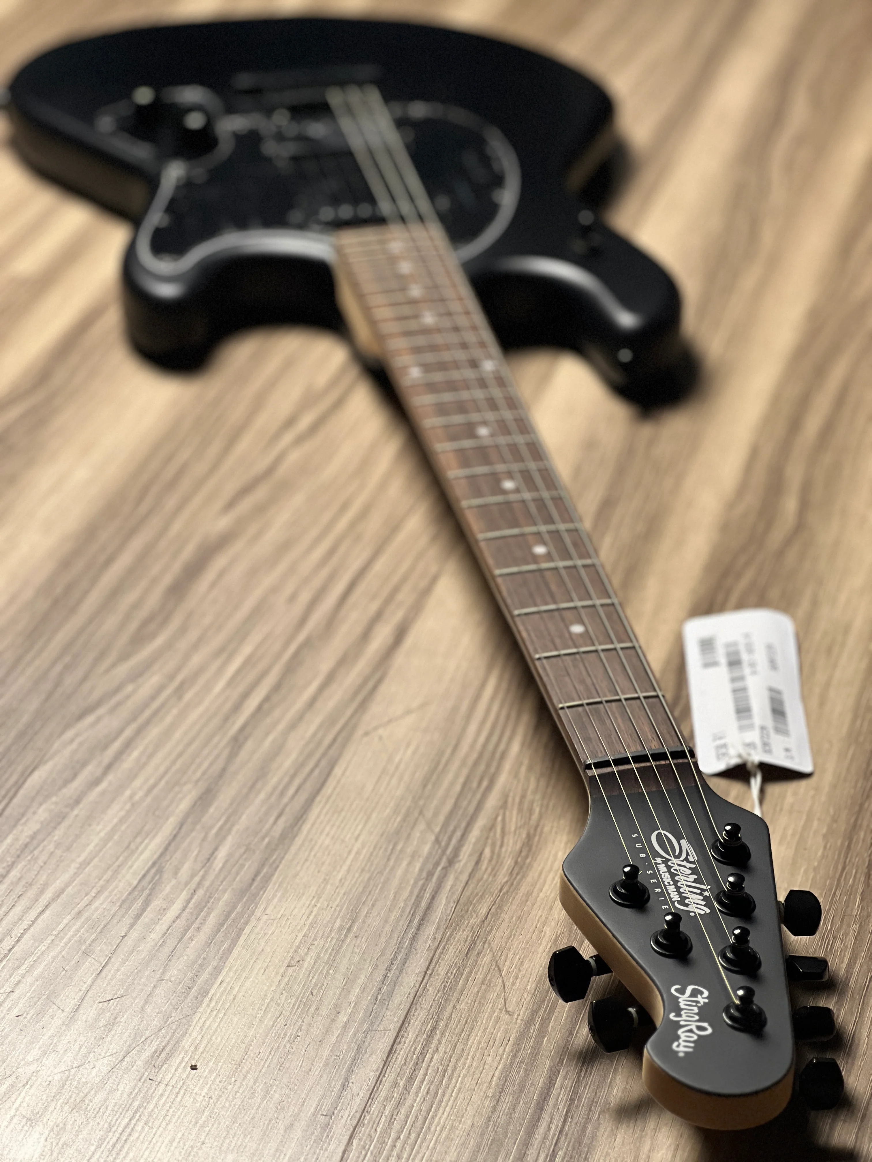 Sterling by Music Man SR30 StingRay HH Guitar with Laurel FB in Stealth Black - Image 6