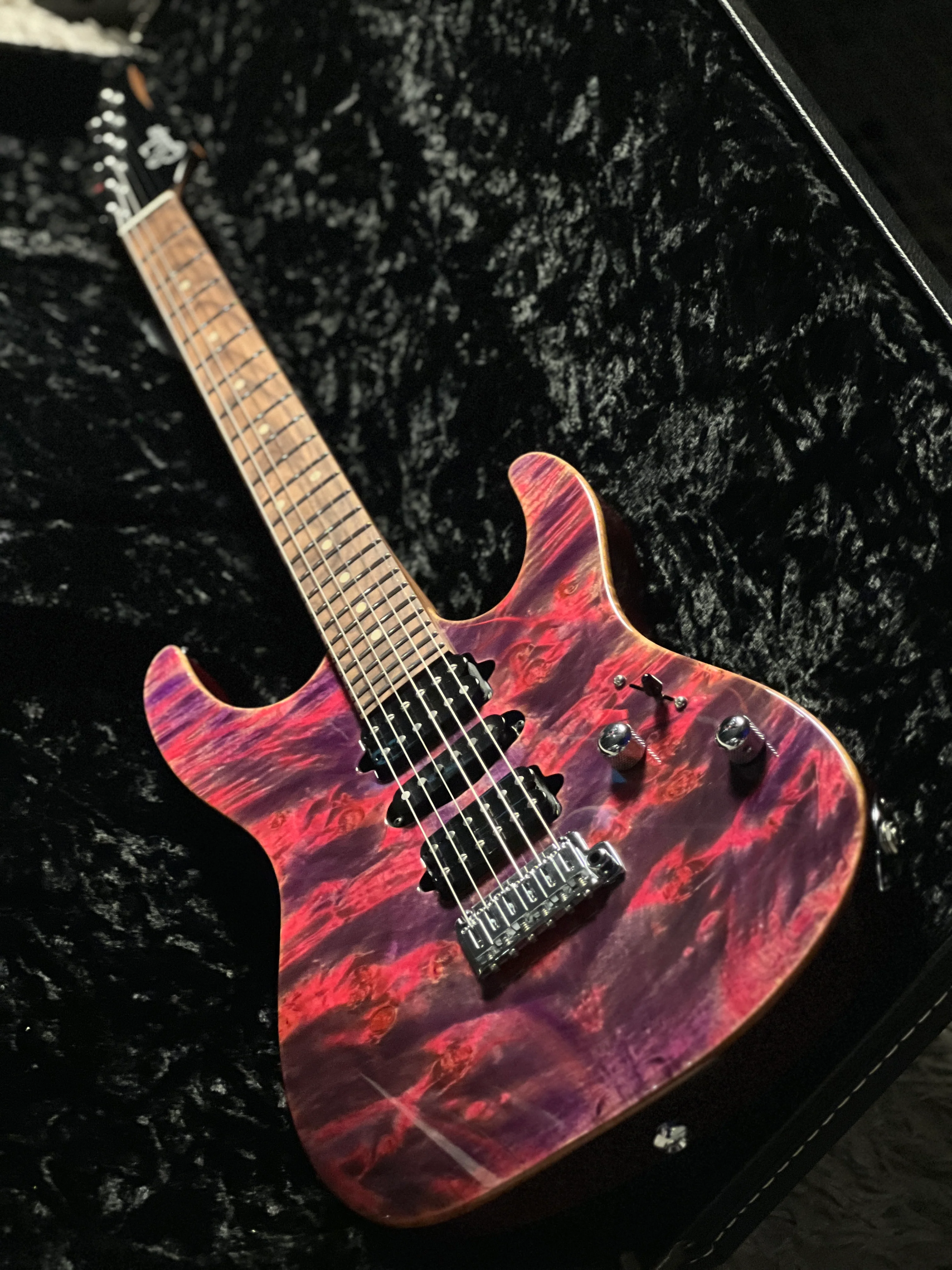 Suhr Custom Modern Pink Algae with Waterfall Burl Top 65152 - Image 5