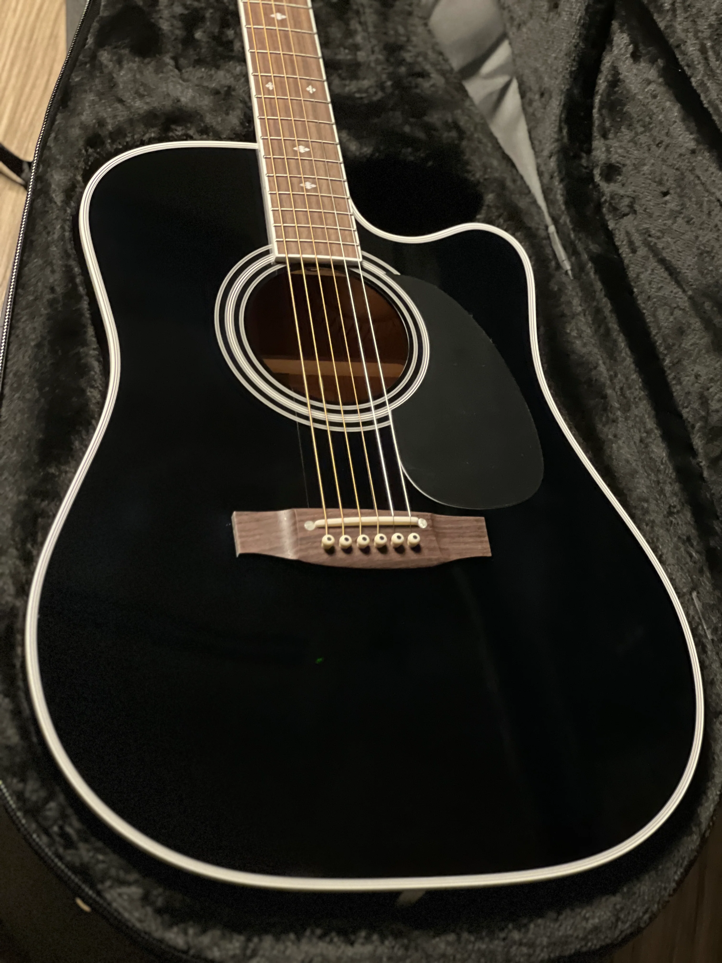 Takamine EF341SC in Gloss Black with Case Made in Japan 62070118 - Image 3