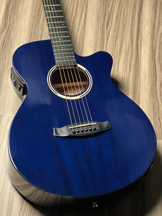 Tanglewood DBT SFCE TB G Super Folk Cutaway in Thru Blue Gloss Finish - Image 3