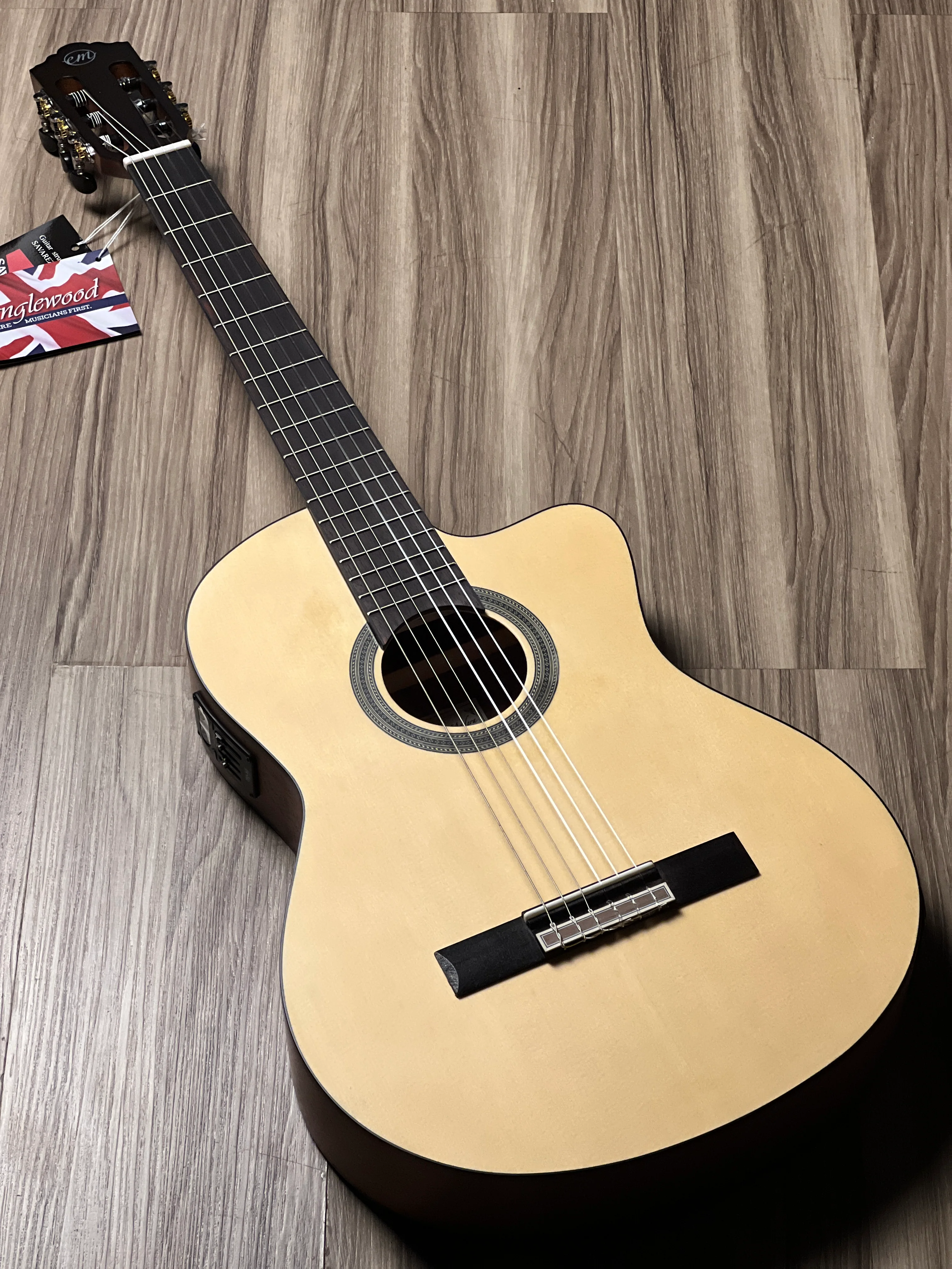Tanglewood EM DC1 Thinline Classical Cutaway in Natural Finish w/Bag - Image 2