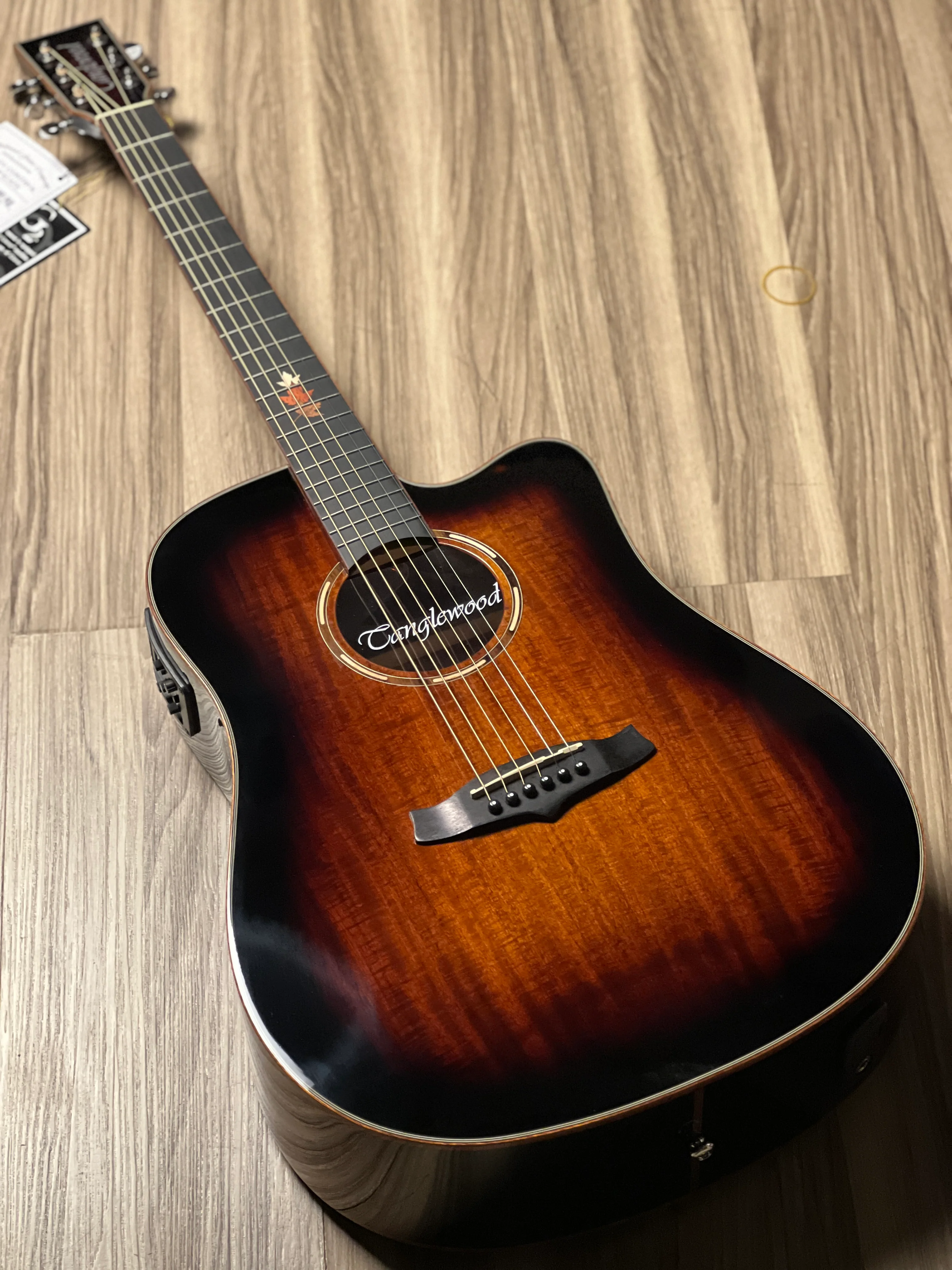 Tanglewood TWX5 CEK Winterleaf Exotic Dreadnought Cutaway in Autumn Burst Gloss w/Bag - Image 2