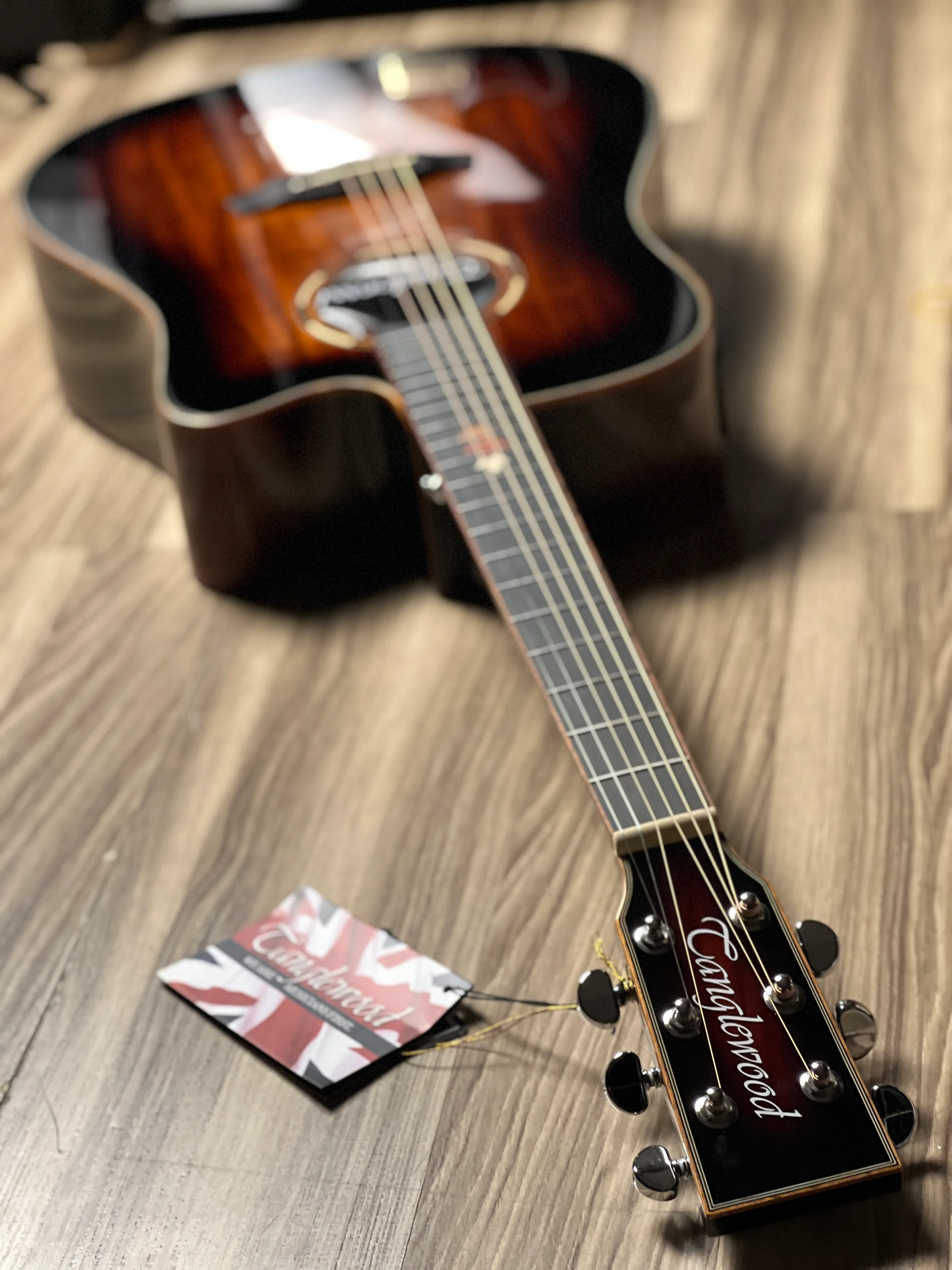 Tanglewood TWX5 CEK Winterleaf Exotic Dreadnought Cutaway in Autumn Burst Gloss w/Bag - Image 7