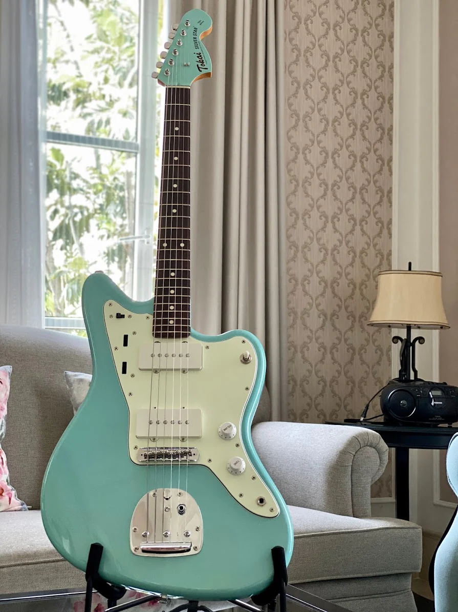 Tokai AJM-140 MH SOB Silverstar Offset in Sonic Blue with Matching Headstock - Image 6