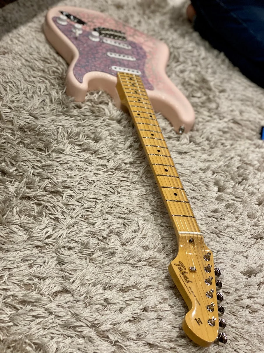 Tokai AST-SAKURA Limited Edition Goldstar Sound NAMM 2020 in Pale Pink with Maple FB - Image 3