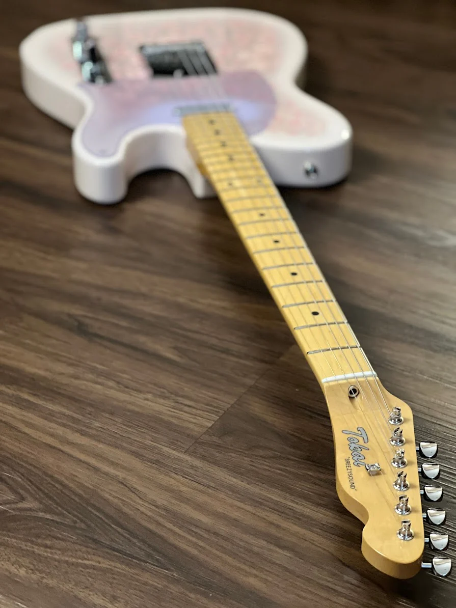 Tokai ATE-SAKURA Breezysound Limited Edition NAMM in Pale Pink with Maple FB - Image 5
