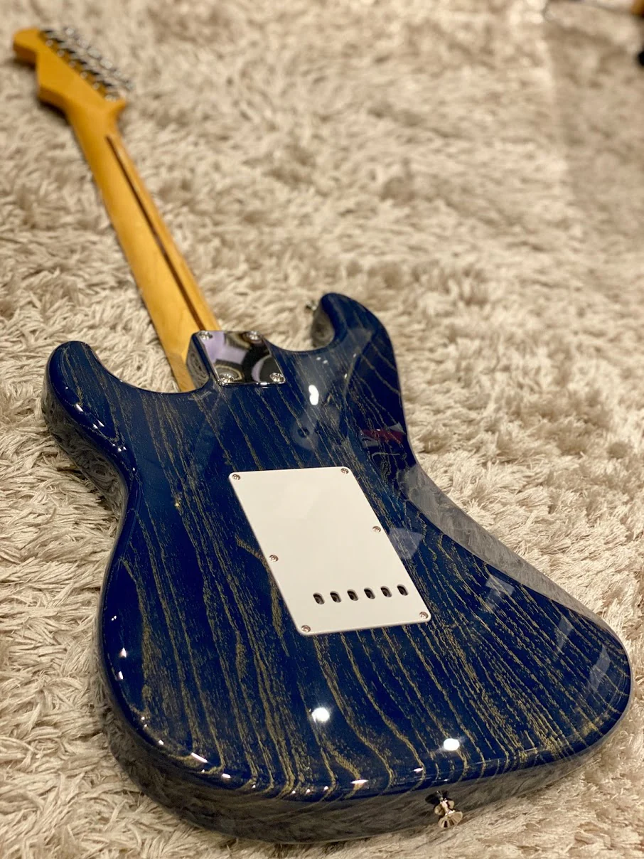 Tokai Japan AST-132 IB/R Goldstar Sound Limited Edition in Indigo Blue Gold Dust with Rosewood FB - Image 2