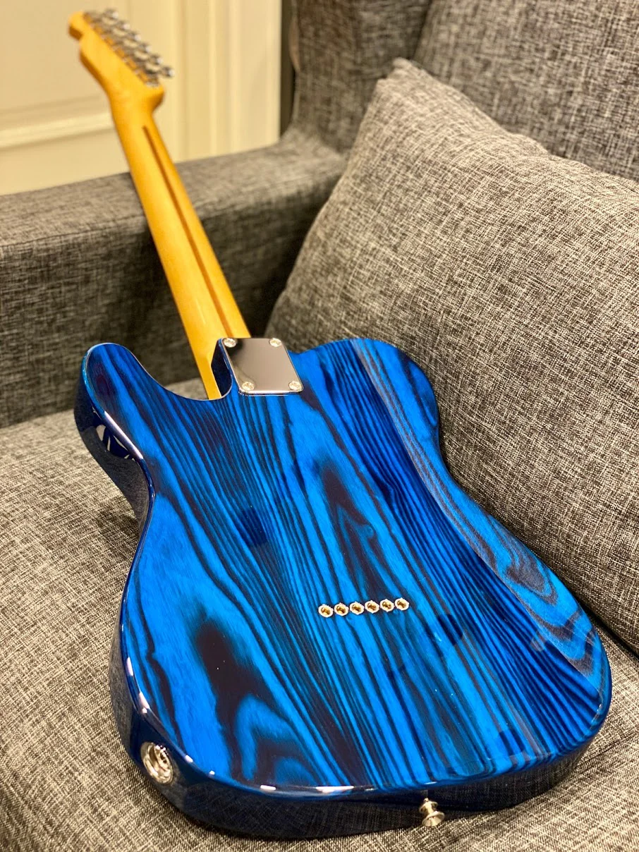 Tokai Japan ATE-137H SBL/R Breezysound Limited Edition in Seethru Blue Roasted Wood with Rosewood FB 191201 - Image 4
