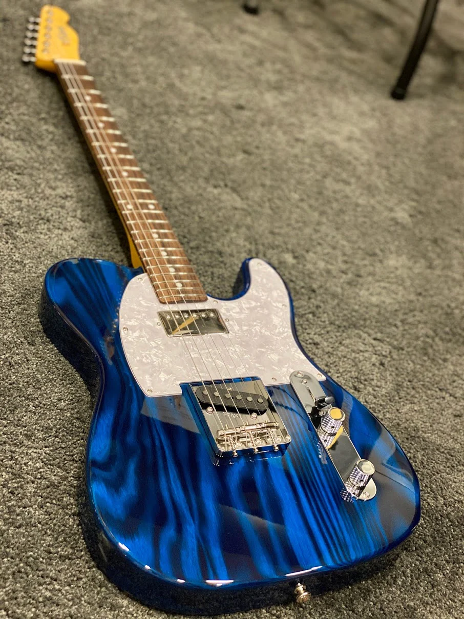 Tokai Japan ATE-137H SBL/R Breezysound Limited Edition in Seethru Blue Roasted Wood with Rosewood FB 191201 - Image 5