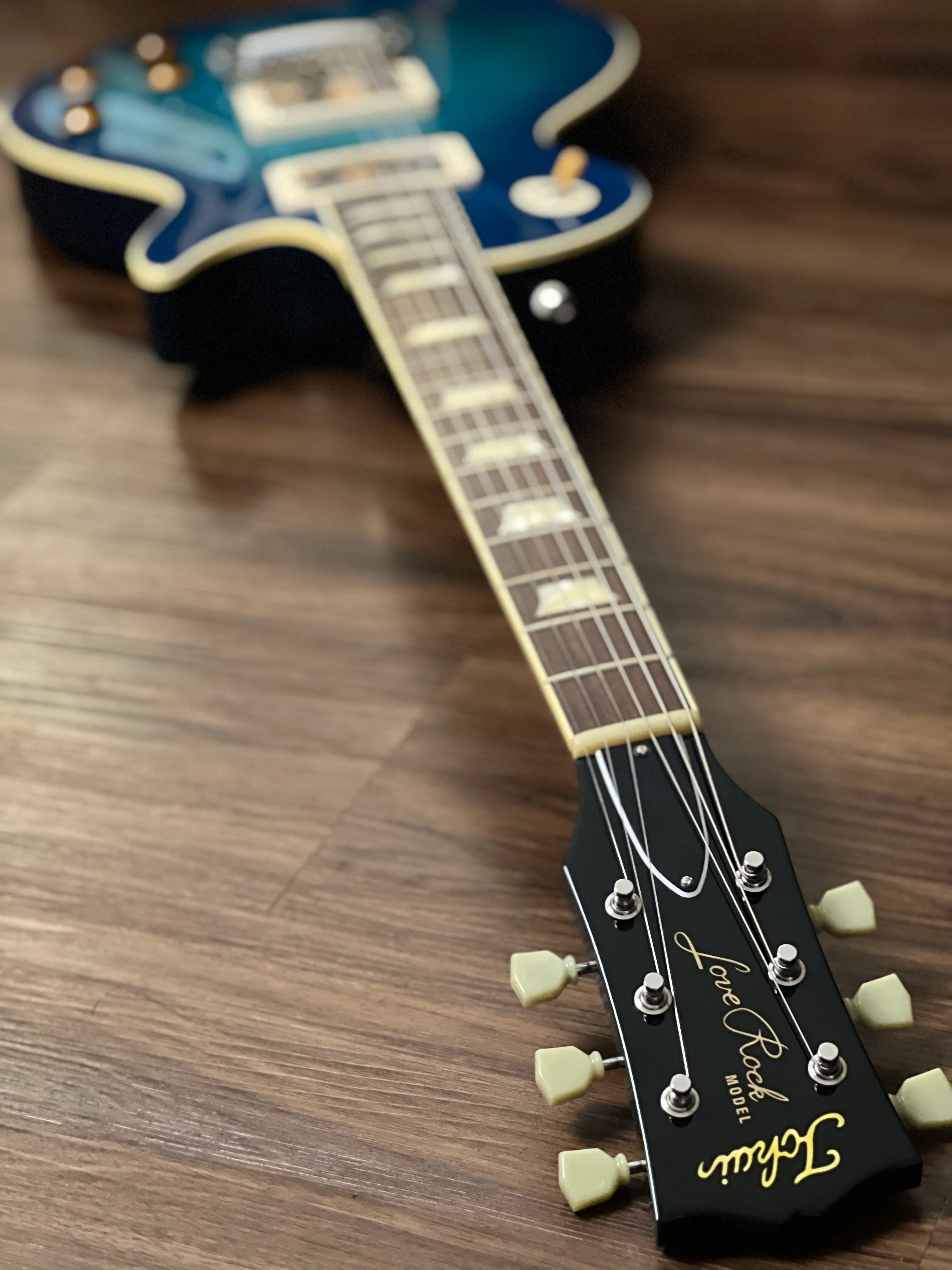 Tokai Love Rock Custom Shop LS-200F 5A OBB Premium Series 5A Solid Flame Top Ocean Blue Burst 2246468 - Image 7