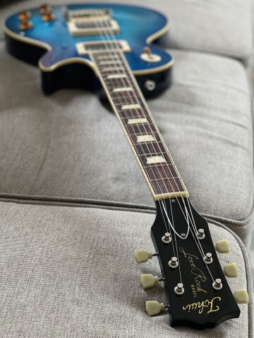 Tokai Love Rock Custom Shop LS-200F 5A OBB Premium Series 5A Solid Flame Top Ocean Blue Burst 2246467 - Image 5