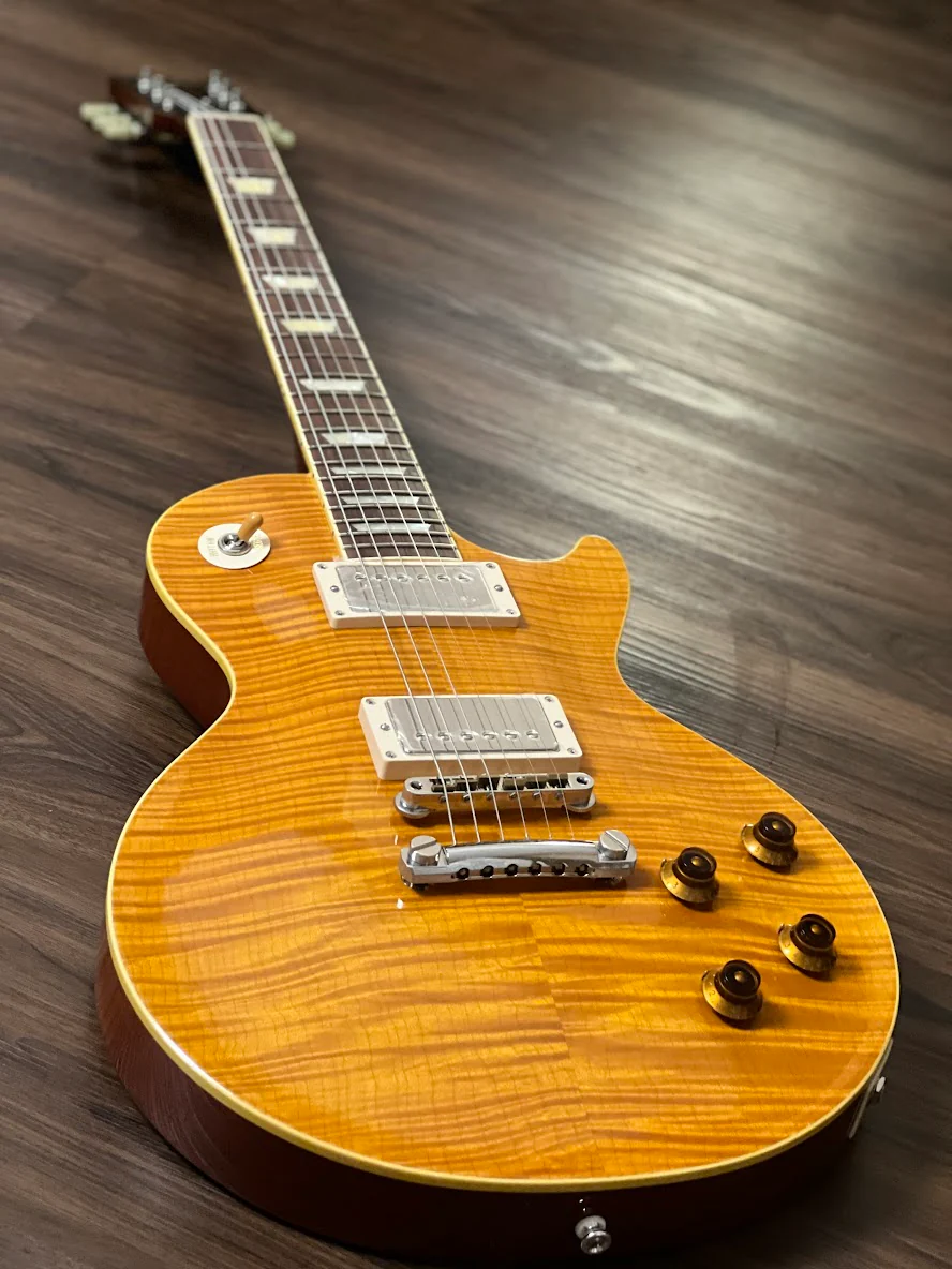 Tokai Love Rock Custom Shop LS-390 VLD Premium Series Honduran Mahogany in Vintage Lemon Drop - Image 5