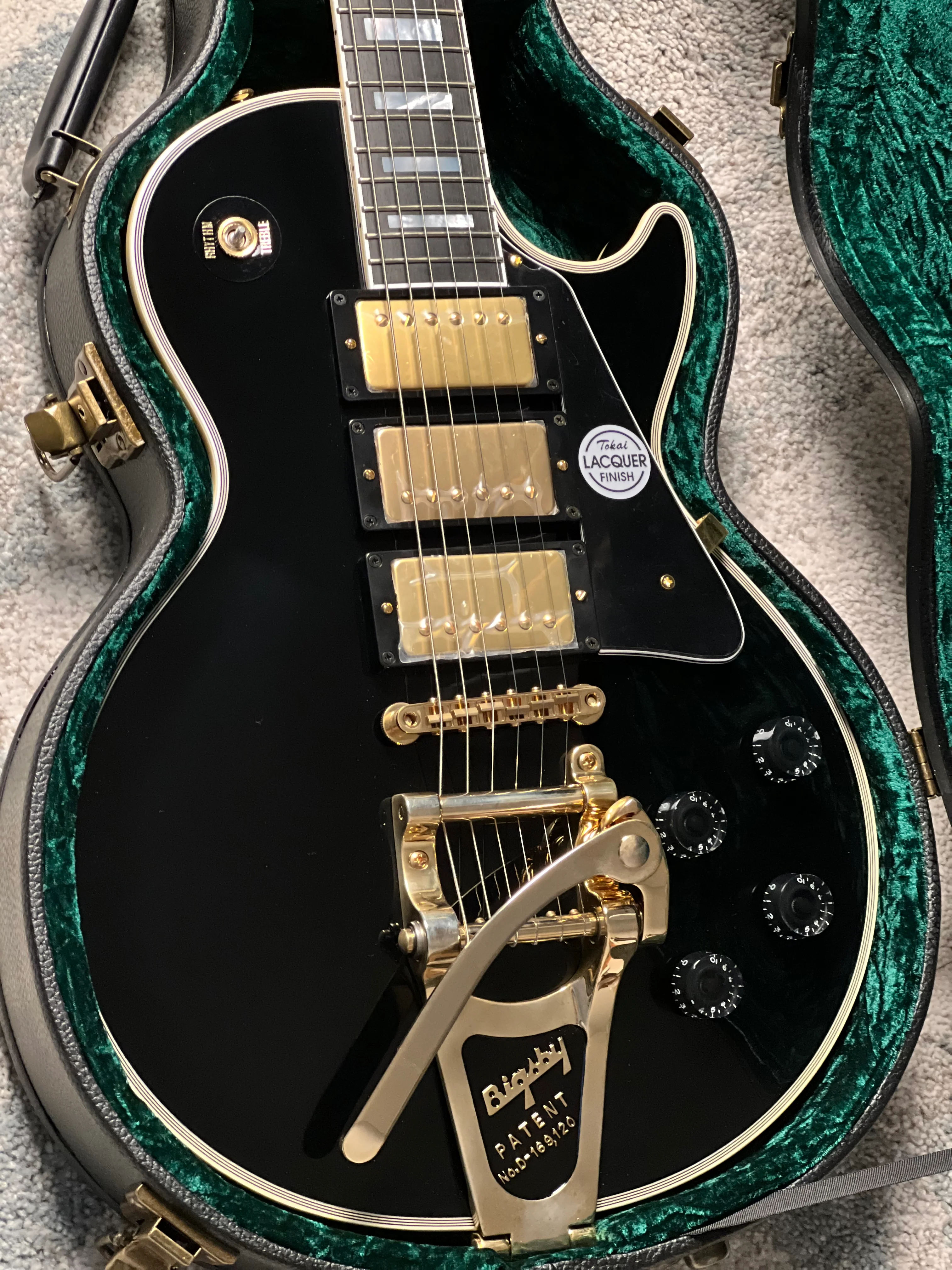 Tokai Love Rock Japan LC-201S-3PU-B7G BB in Black Custom Shop Series 2551416 - Image 3