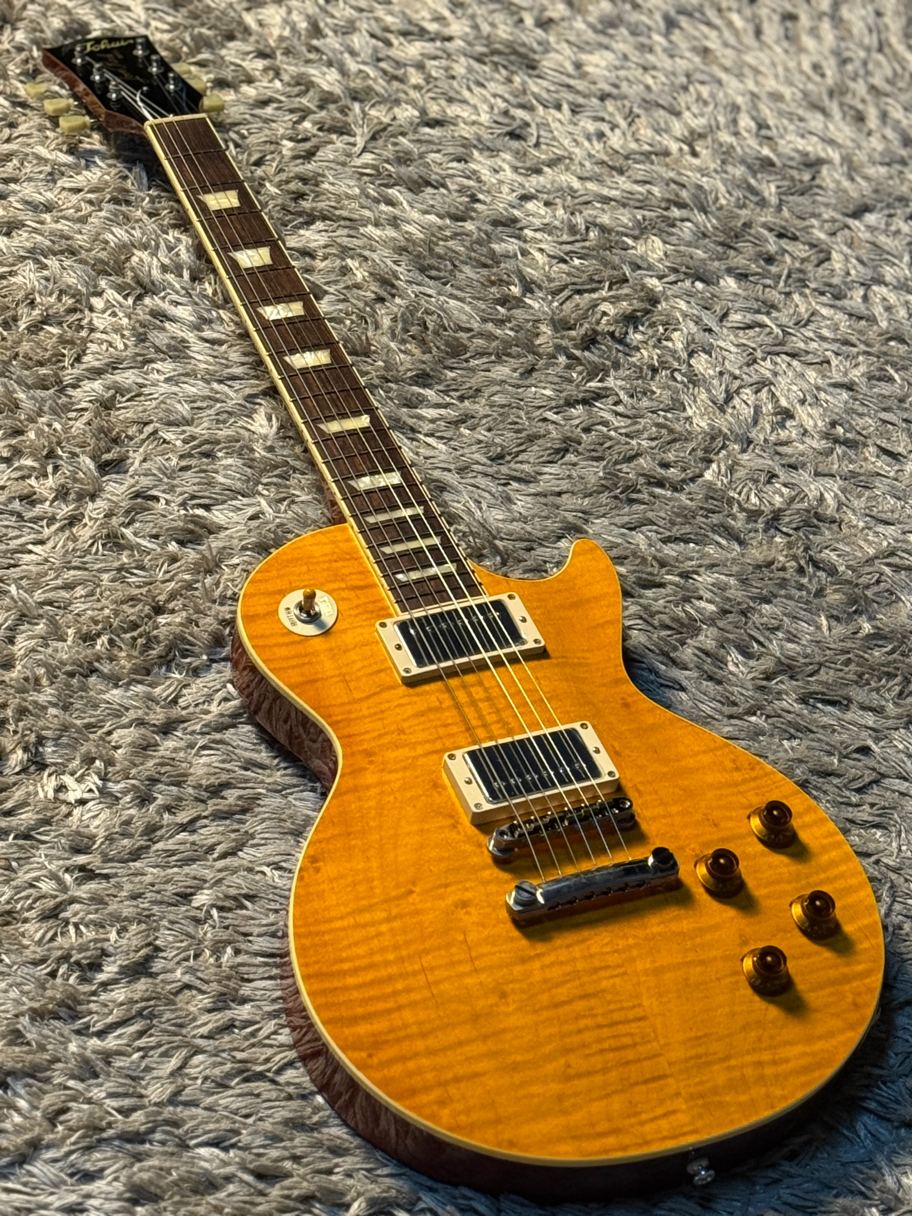 Tokai Love Rock LS-150F-3A LD Premium Series Japan with Solid Flamed Maple Top in Lemon Drop 2246292 - Image 3