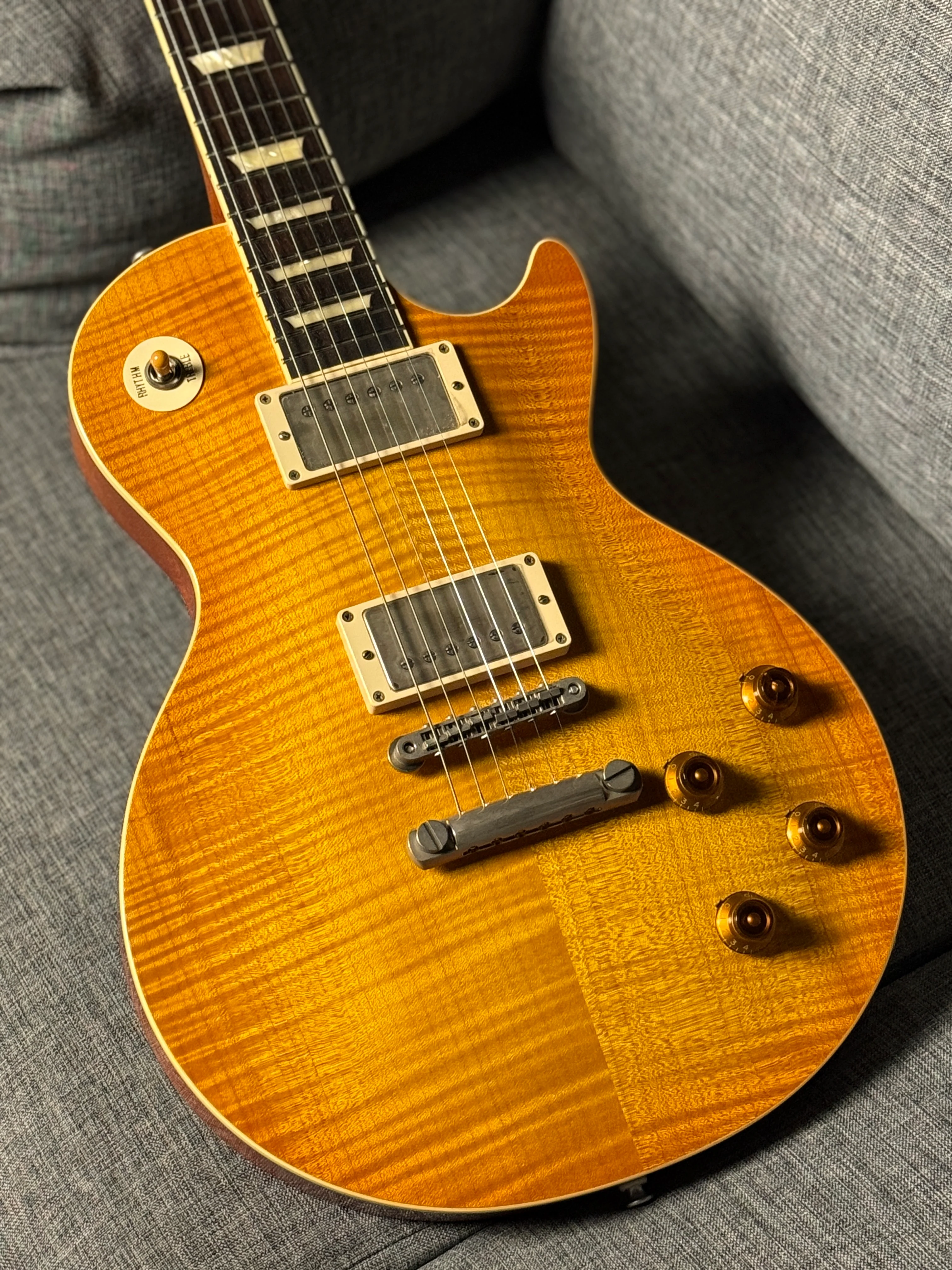 Tokai Love Rock LS150F-3A-RELIC SG/HB Premium Series Japan 3A Solid Flame Top in Honeyburst S/N 2449308 - Image 8