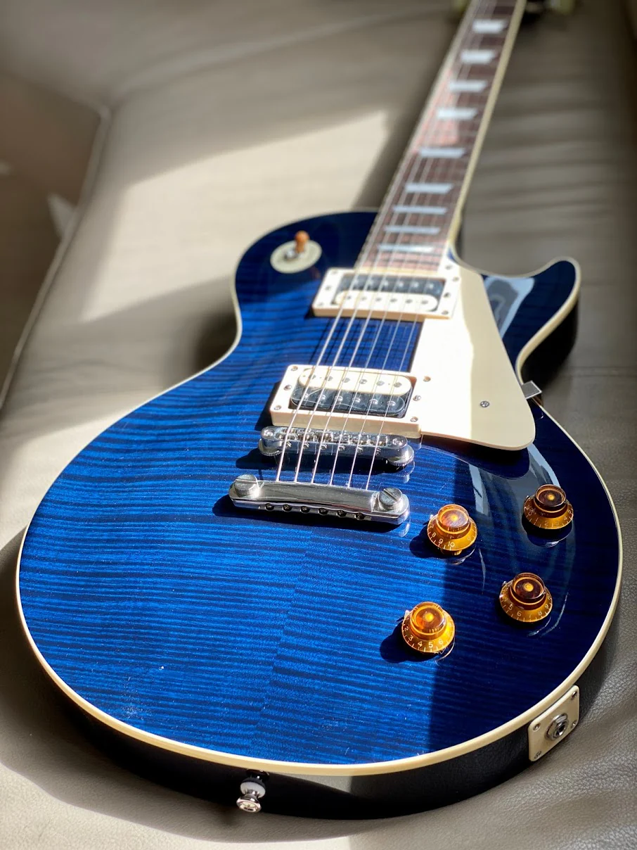 Tokai LS-136F ZB IB Love Rock Japan in Indigo Blue with AAAA Flame Top - Image 3
