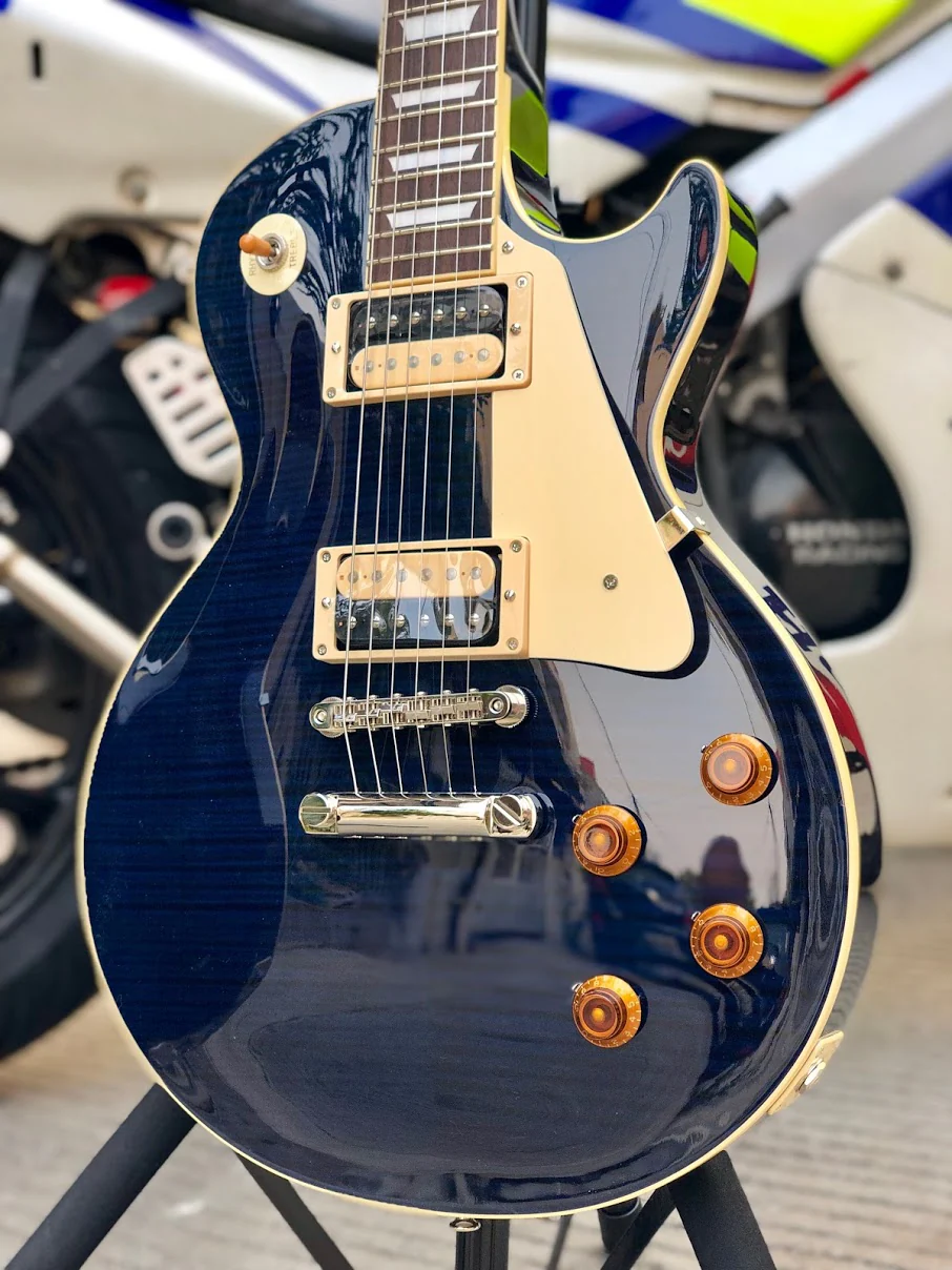 Tokai LS-136F ZB IB Love Rock Japan in Indigo Blue with AAAA Flame Top - Image 7