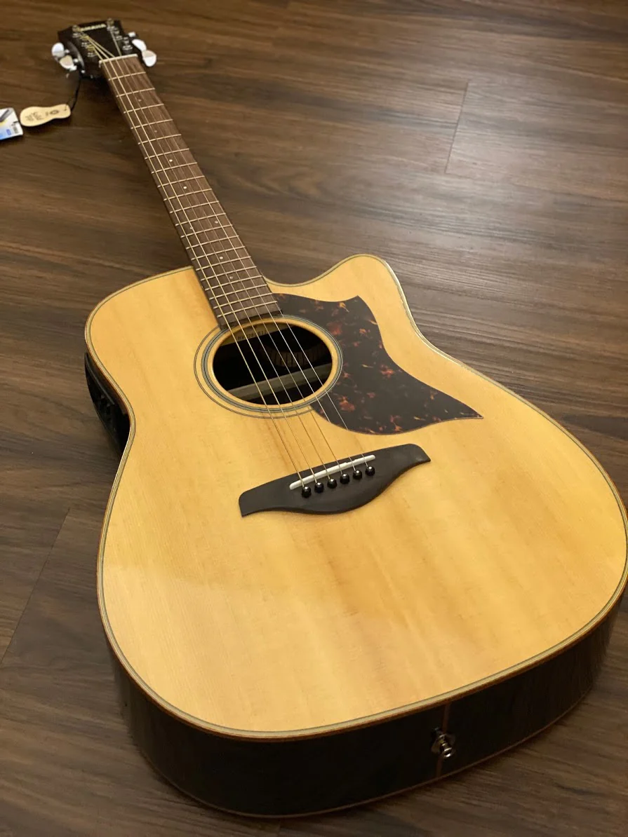 Yamaha A1R Dreadnought Cutaway - Vintage Natural - Image 3